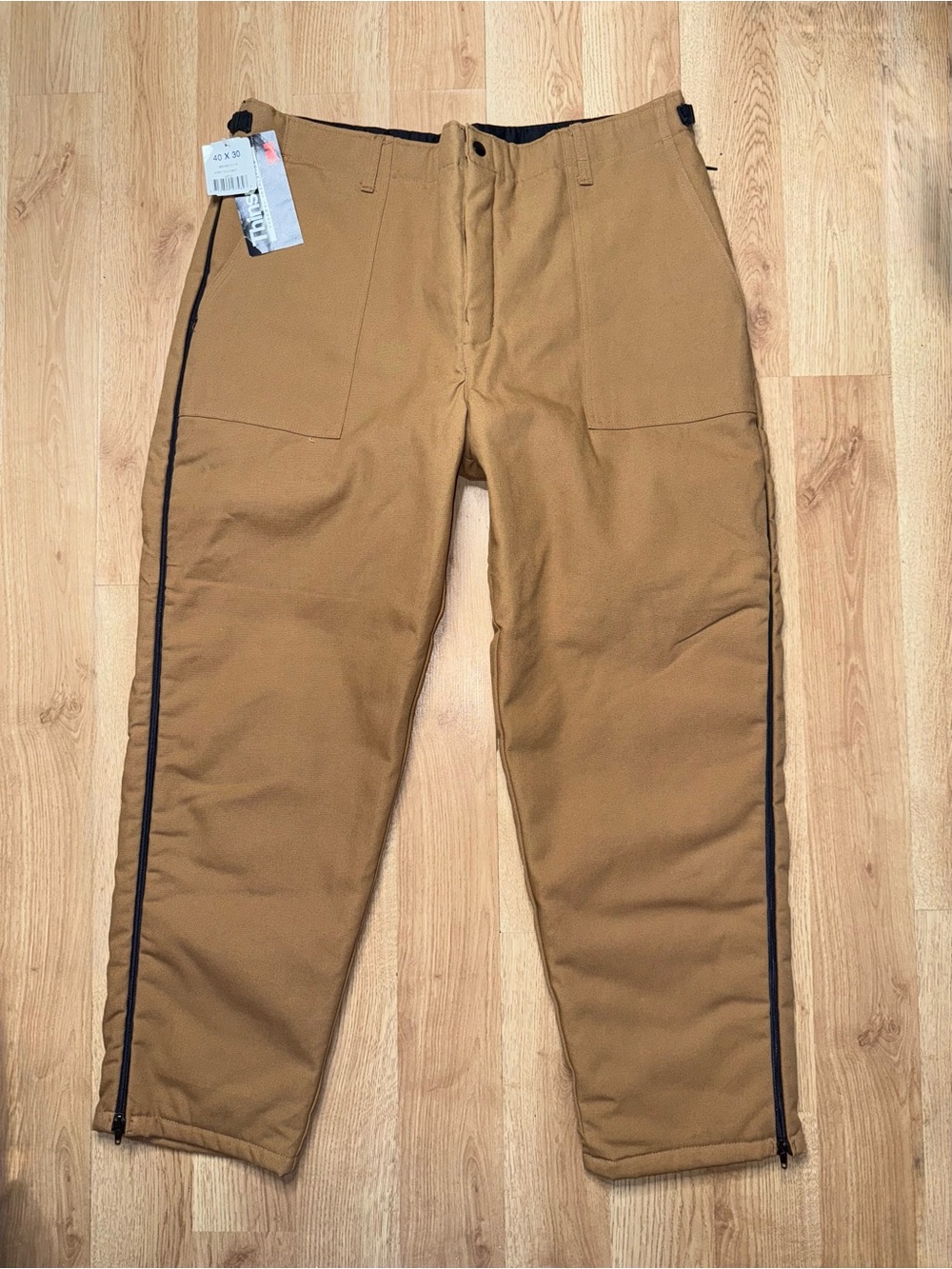 NWT Master Sportsman Thinsulate Insulated Pants 40x30 Canvas Full Zip Leg